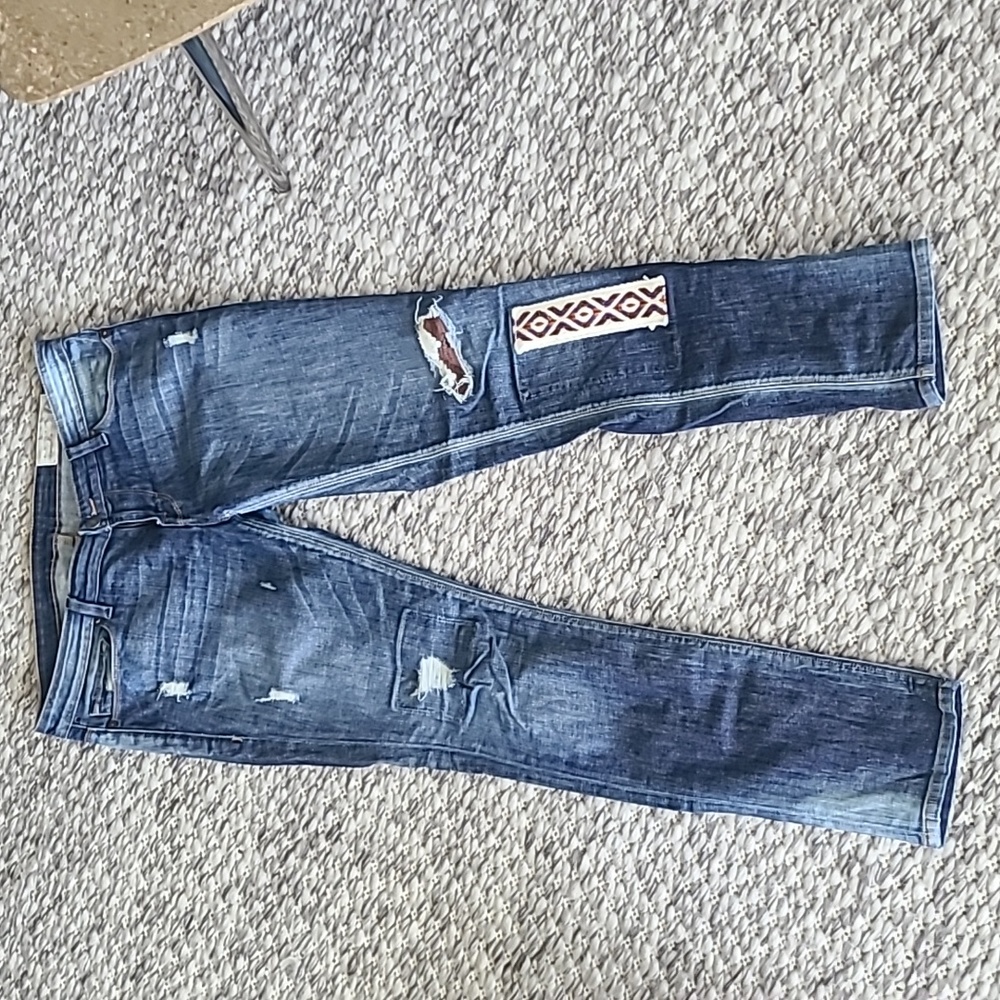 Free People jeans with quilted patch size 28